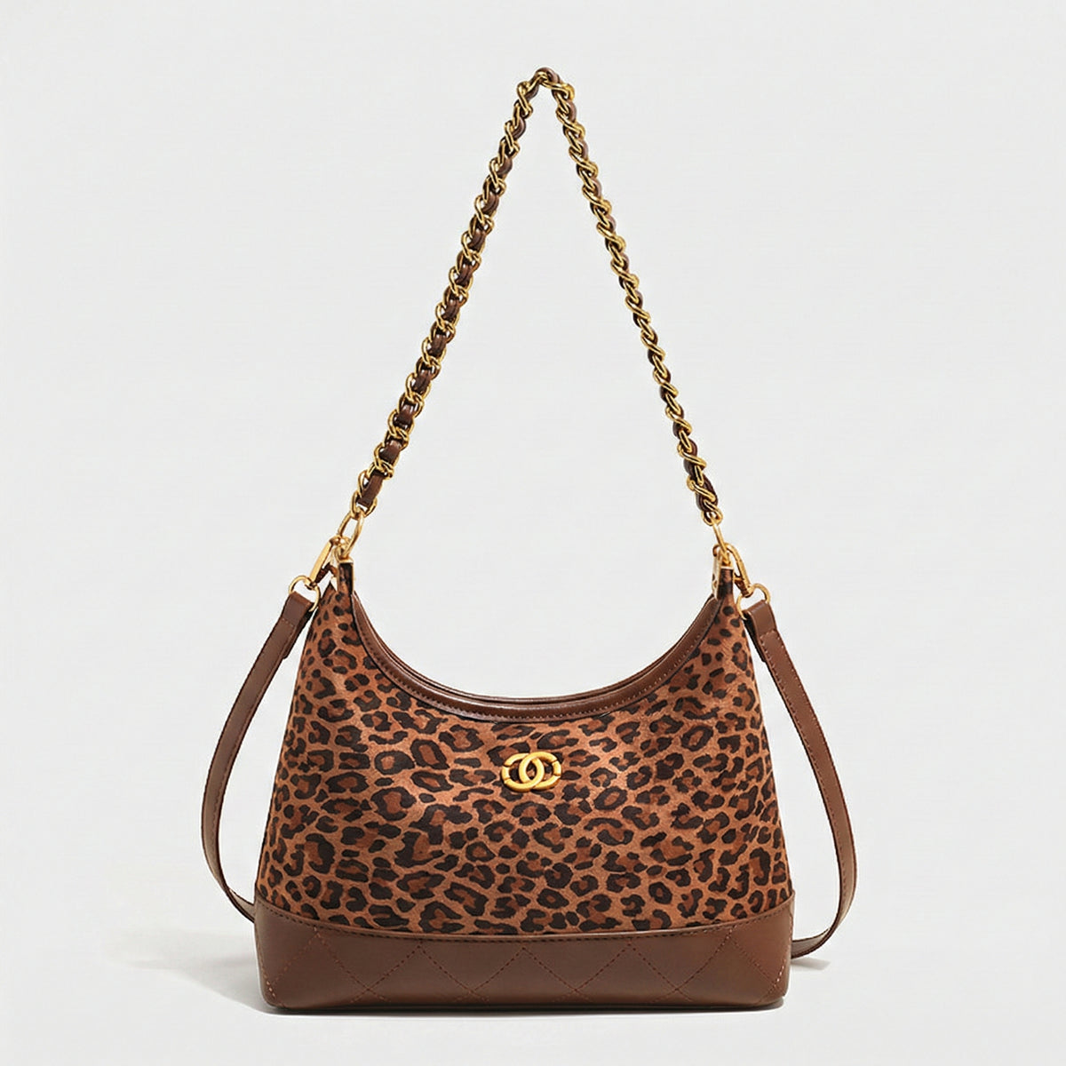 شنطة جلد وشمواه كويلتد | Leather & Suede Quilted Bag