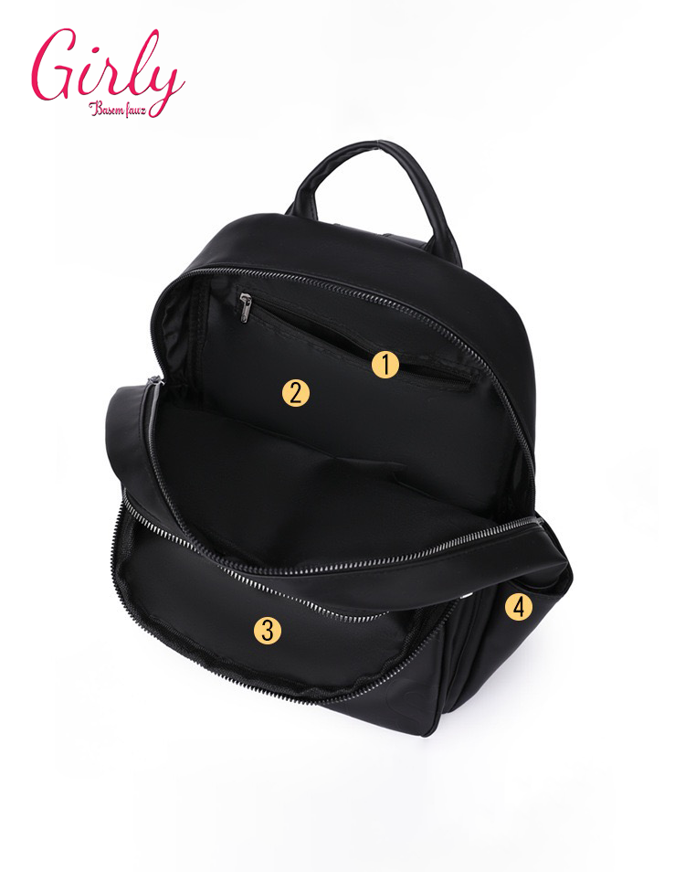 شنطة ظهر جلد بحروف محفورة - Girly