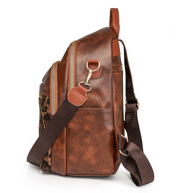 شنطة ظهر مستوردة بتفصيلة Leopard Pattern - Stylish Backpack Bag ✨
