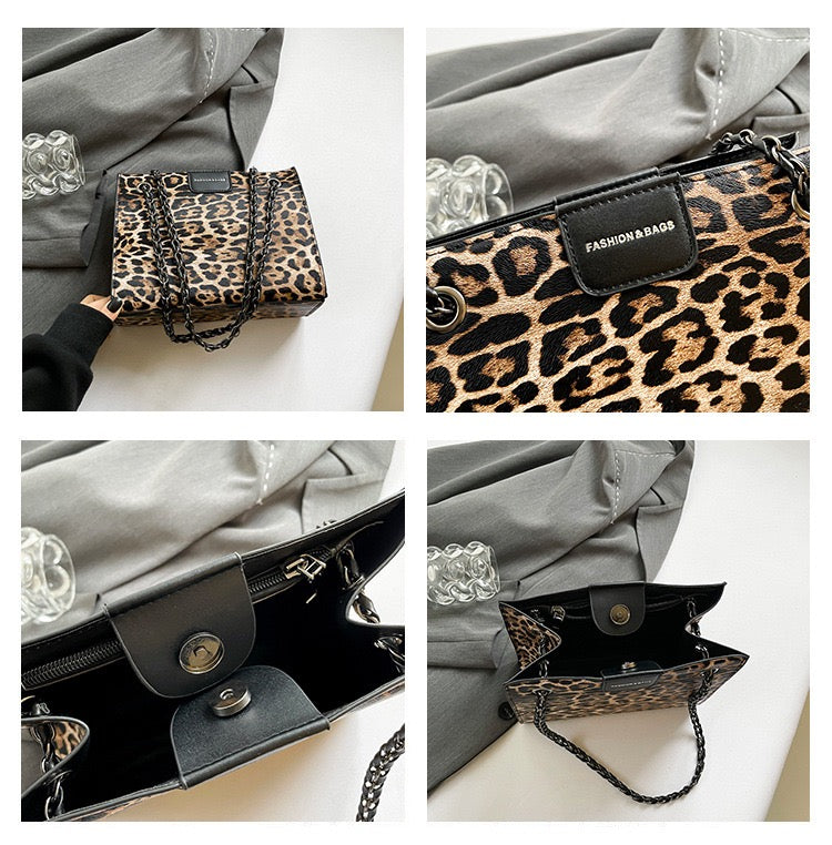 شنطة مستوردة جلد بنقشة Animal Print