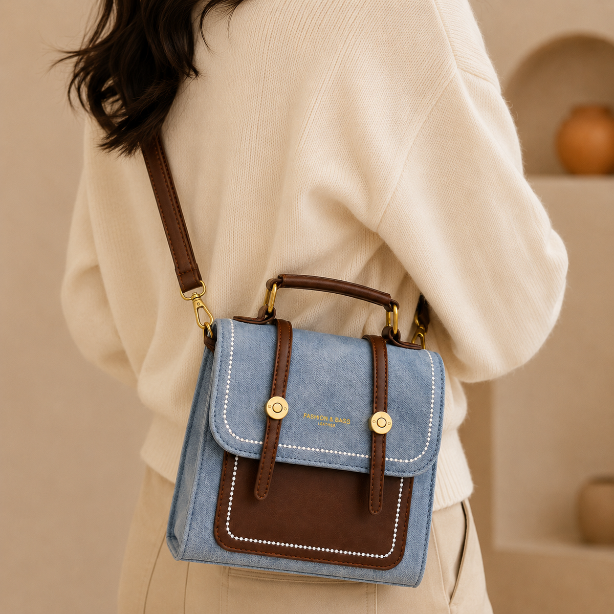 شنطة مستوردة 2 في 1 بستايل عصري وعملي | Convertible Backpack & Cross Bag