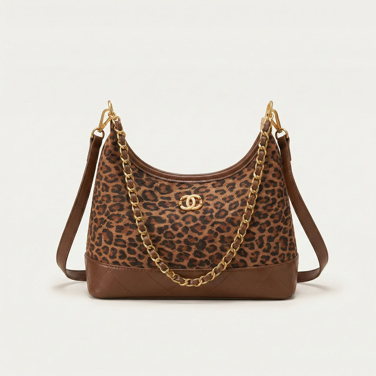 شنطة جلد وشمواه كويلتد | Leather & Suede Quilted Bag
