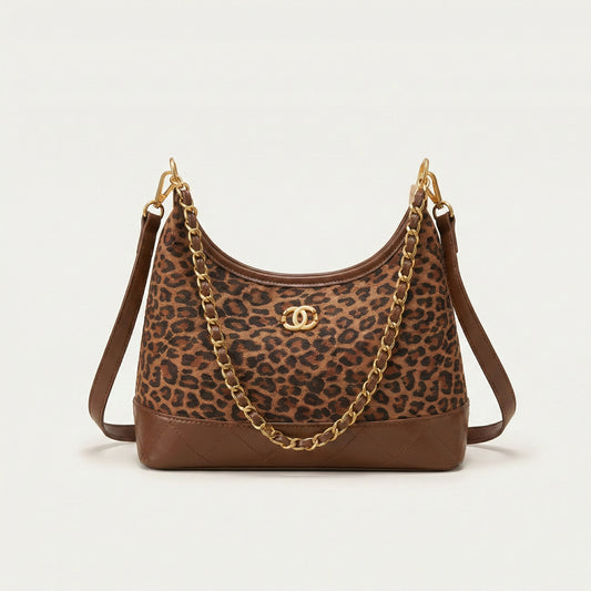 شنطة جلد وشمواه كويلتد | Leather & Suede Quilted Bag