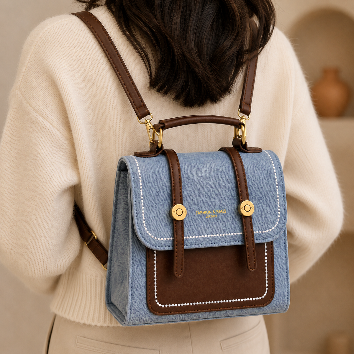 شنطة مستوردة 2 في 1 بستايل عصري وعملي | Convertible Backpack & Cross Bag