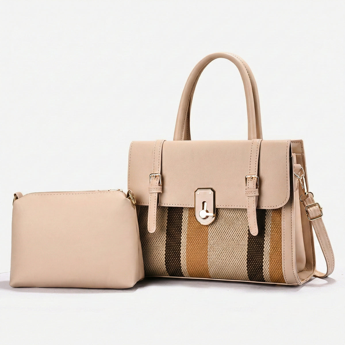 شنطة يد جلد بتصميم فاخر مستوردة – Imported Luxury Woven Leather Handbag