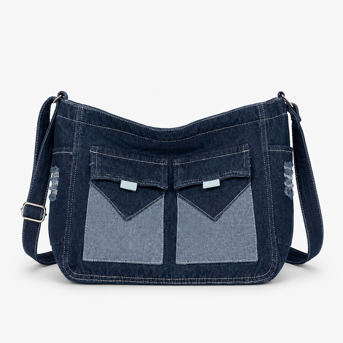 شنطة مستوردة بخامة جينز مميزة وتنظيم عملي | Everyday Denim Crossbody Bag