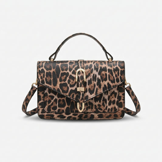 شنطة جلد بتصميم Leopard لإطلالة مميزة ✨
