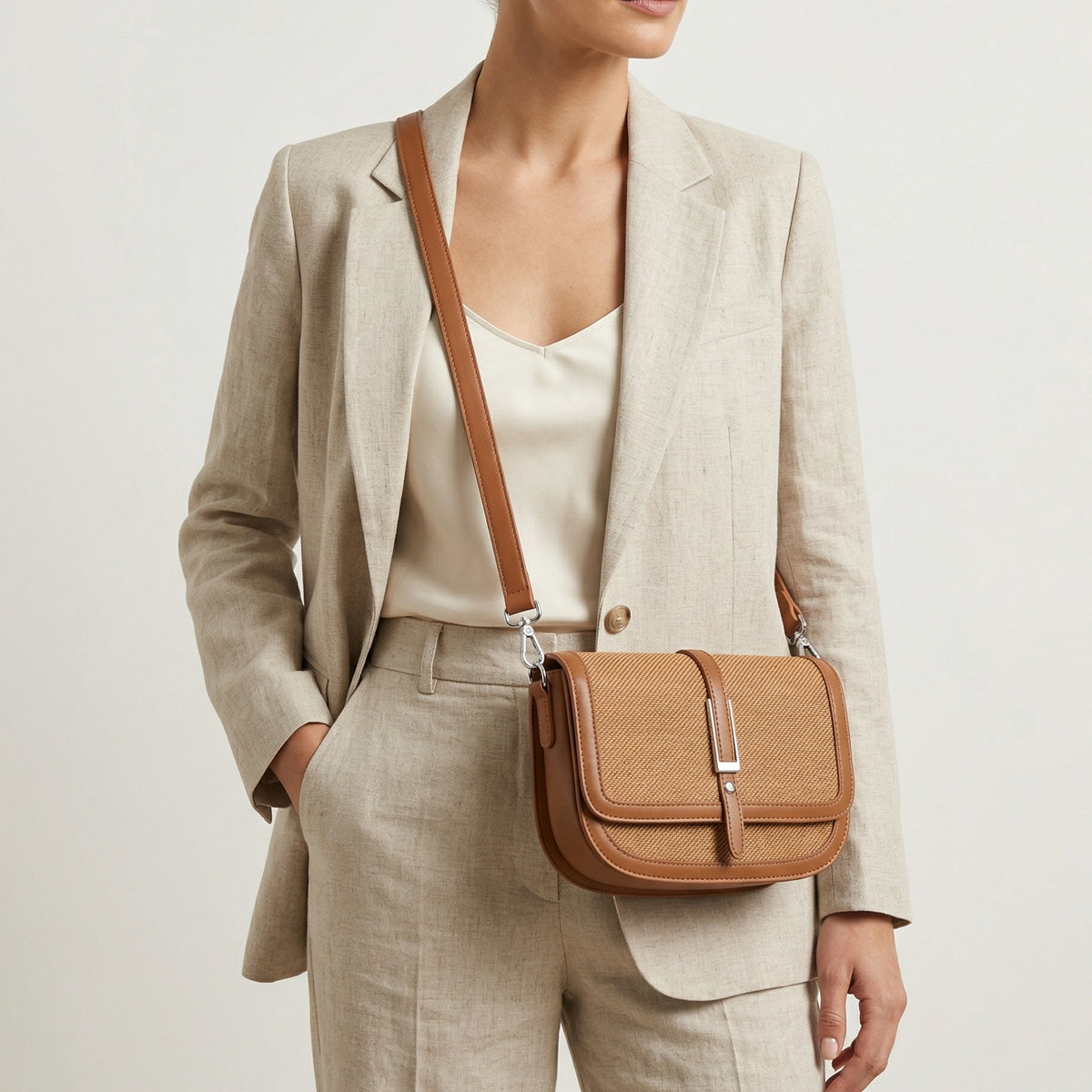 شنطة كروس مستوردة بتصميم شيك ومنسوج - Chic Woven Everyday Bag