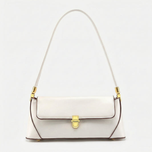 Structured Shoulder Bag with Gold Clasp – Premium Imported