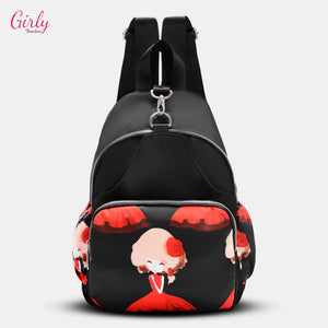 🎒 شنطة ظهر Girly مطبوعة بأشكال عصرية