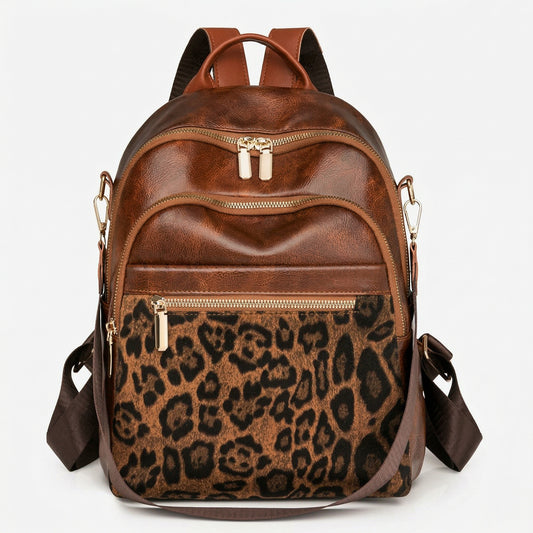 شنطة ظهر مستوردة بتفصيلة Leopard Pattern - Stylish Backpack Bag ✨
