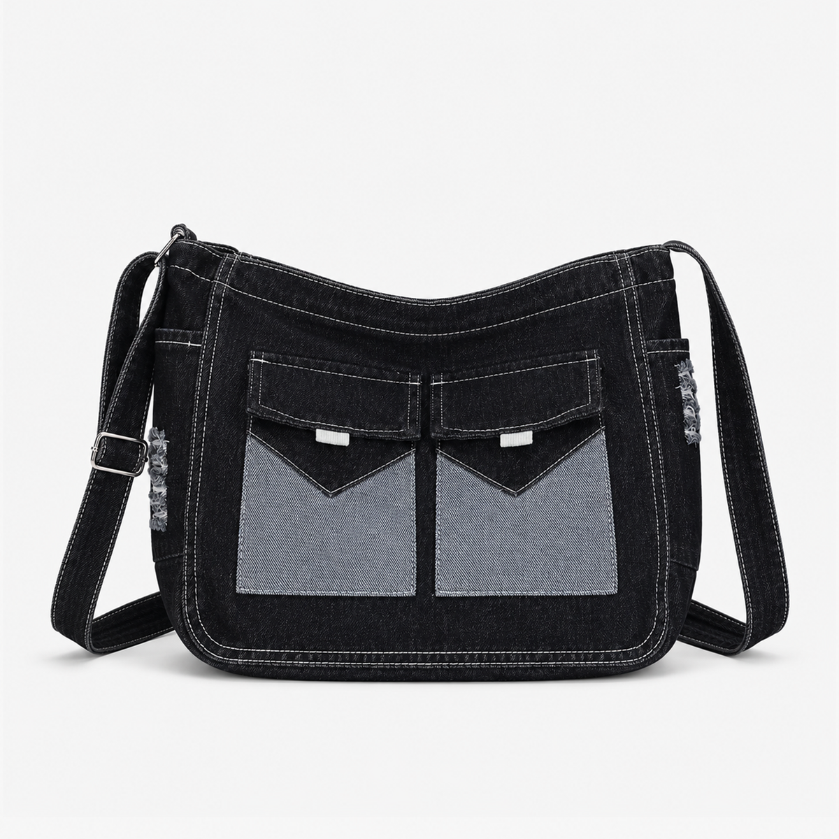 شنطة مستوردة بخامة جينز مميزة وتنظيم عملي | Everyday Denim Crossbody Bag