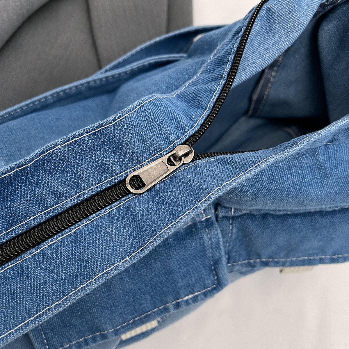 شنطة مستوردة بخامة جينز مميزة وتنظيم عملي | Everyday Denim Crossbody Bag