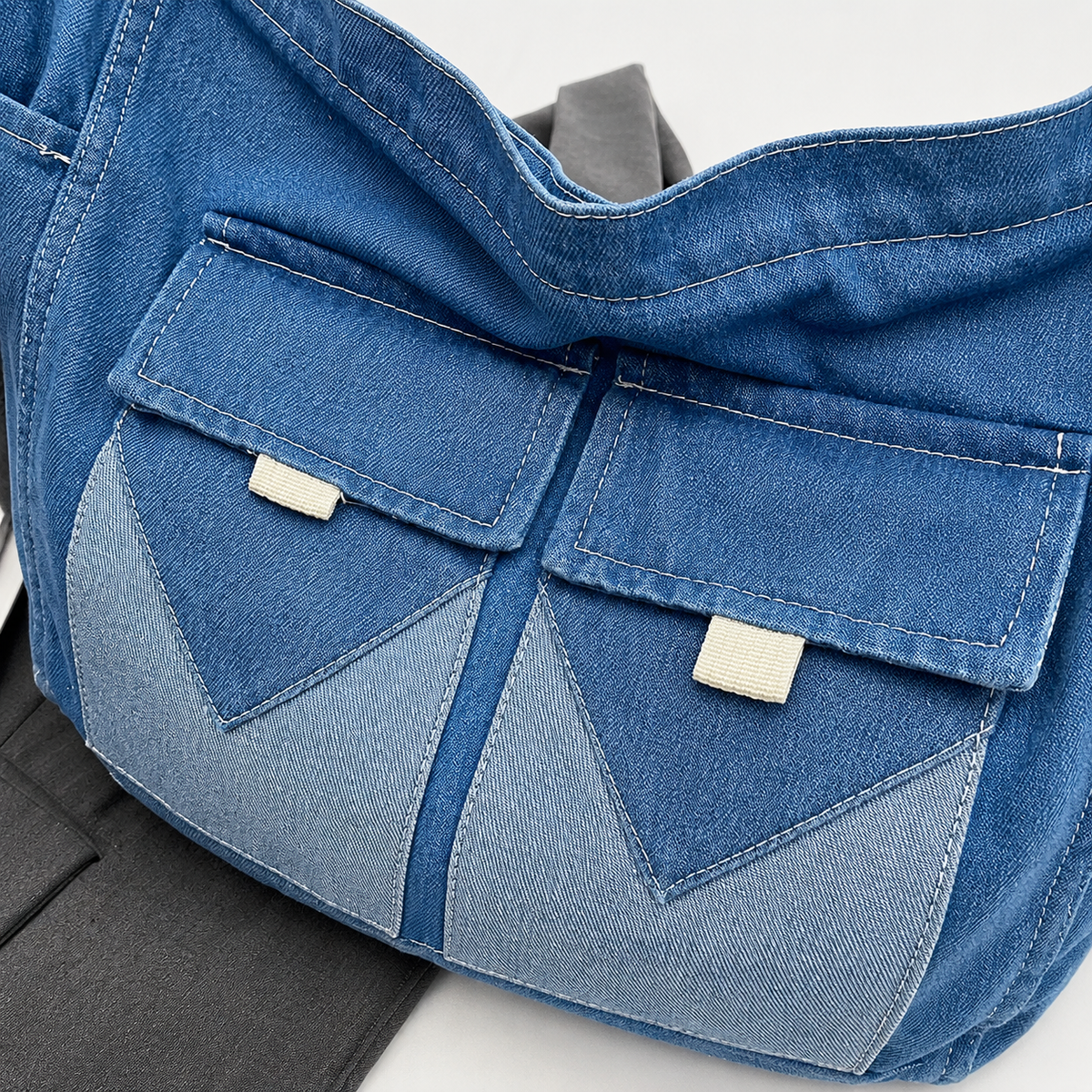 شنطة مستوردة بخامة جينز مميزة وتنظيم عملي | Everyday Denim Crossbody Bag