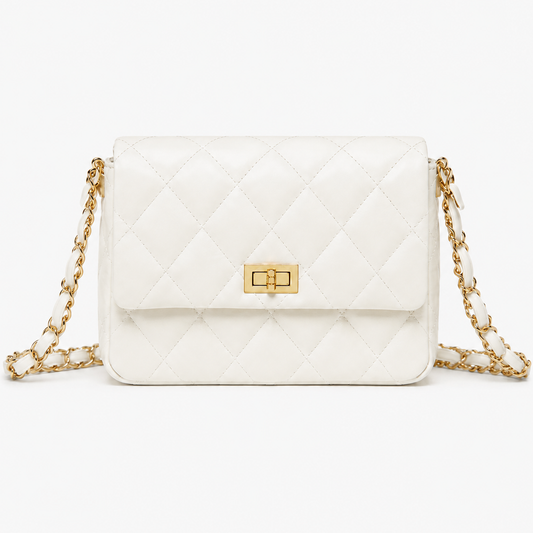شنطة مستوردة مبطنة بسلسلة جولد | Quilted Chain Cross Bag