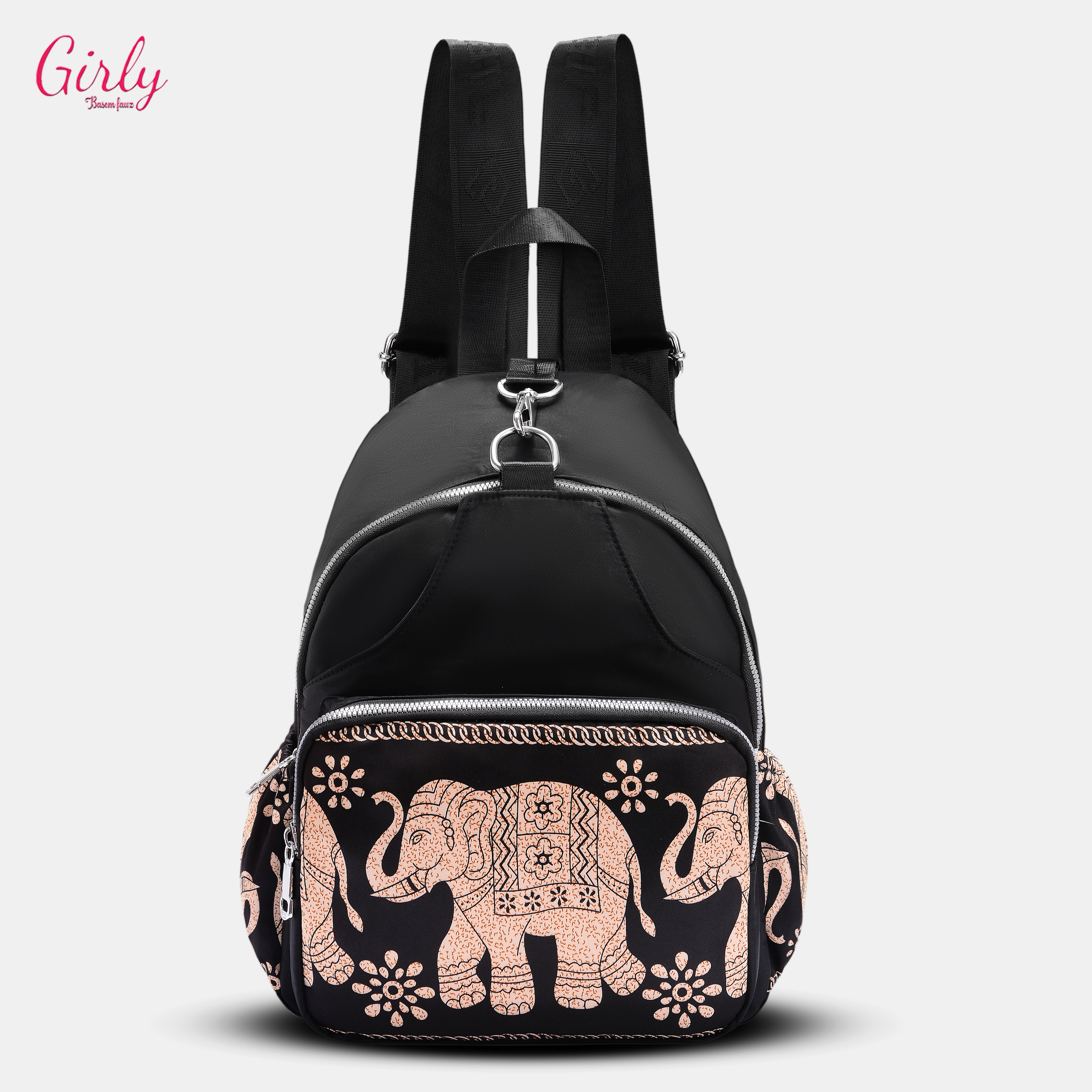 🎒 شنطة ظهر Girly مطبوعة بأشكال عصرية