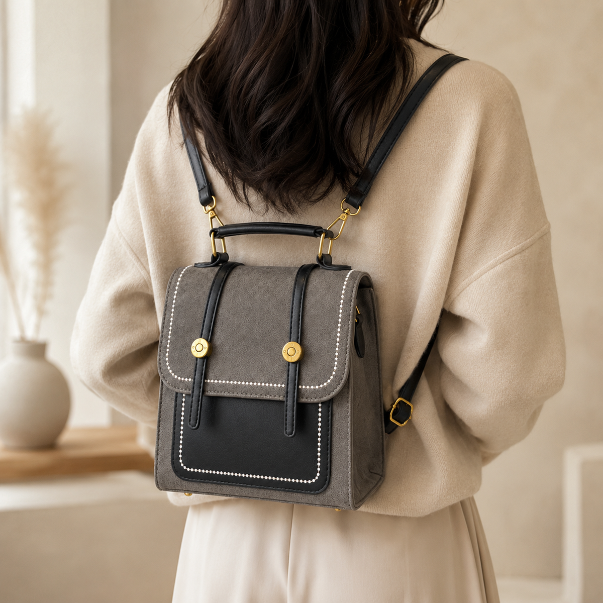 شنطة مستوردة 2 في 1 بستايل عصري وعملي | Convertible Backpack & Cross Bag