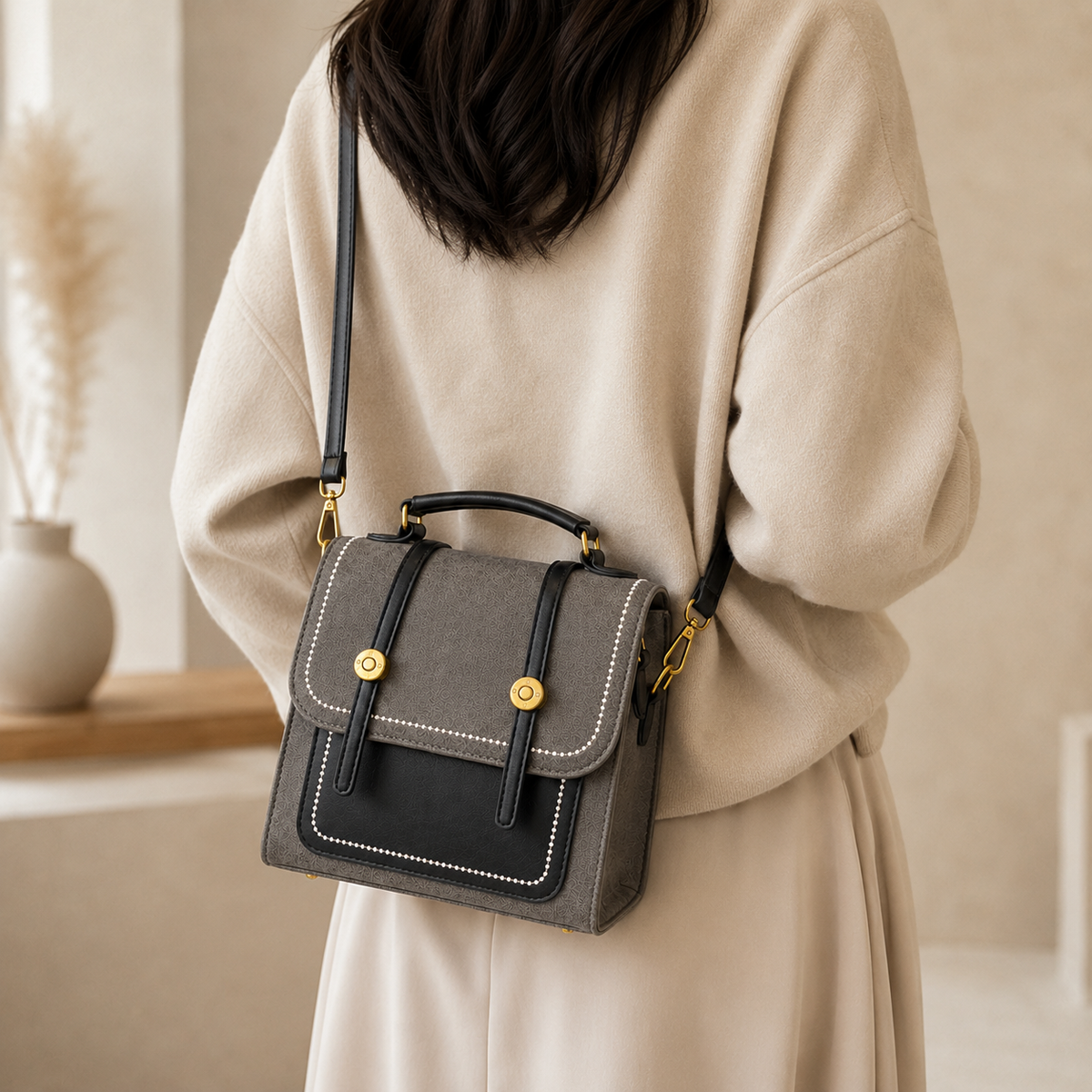 شنطة مستوردة 2 في 1 بستايل عصري وعملي | Convertible Backpack & Cross Bag