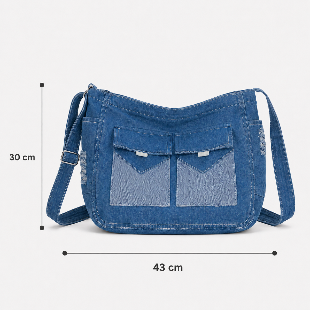 شنطة مستوردة بخامة جينز مميزة وتنظيم عملي | Everyday Denim Crossbody Bag
