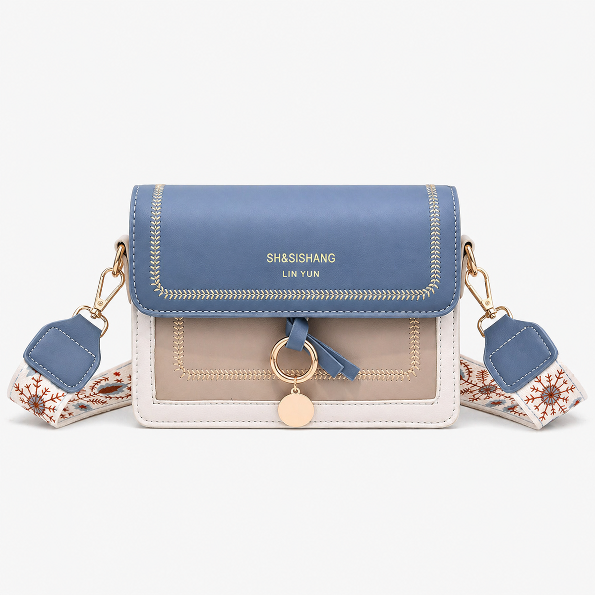 شنطة مستوردة كروس شيك بحزام مميز – Elegant Crossbody Bag with Statement Strap