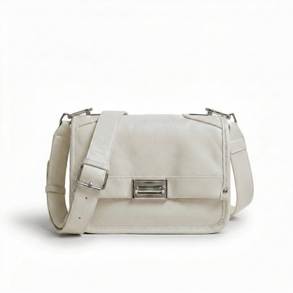 شنطة كتف جلد مستورد بحزام عريض – Premium Imported Leather Shoulder Bag