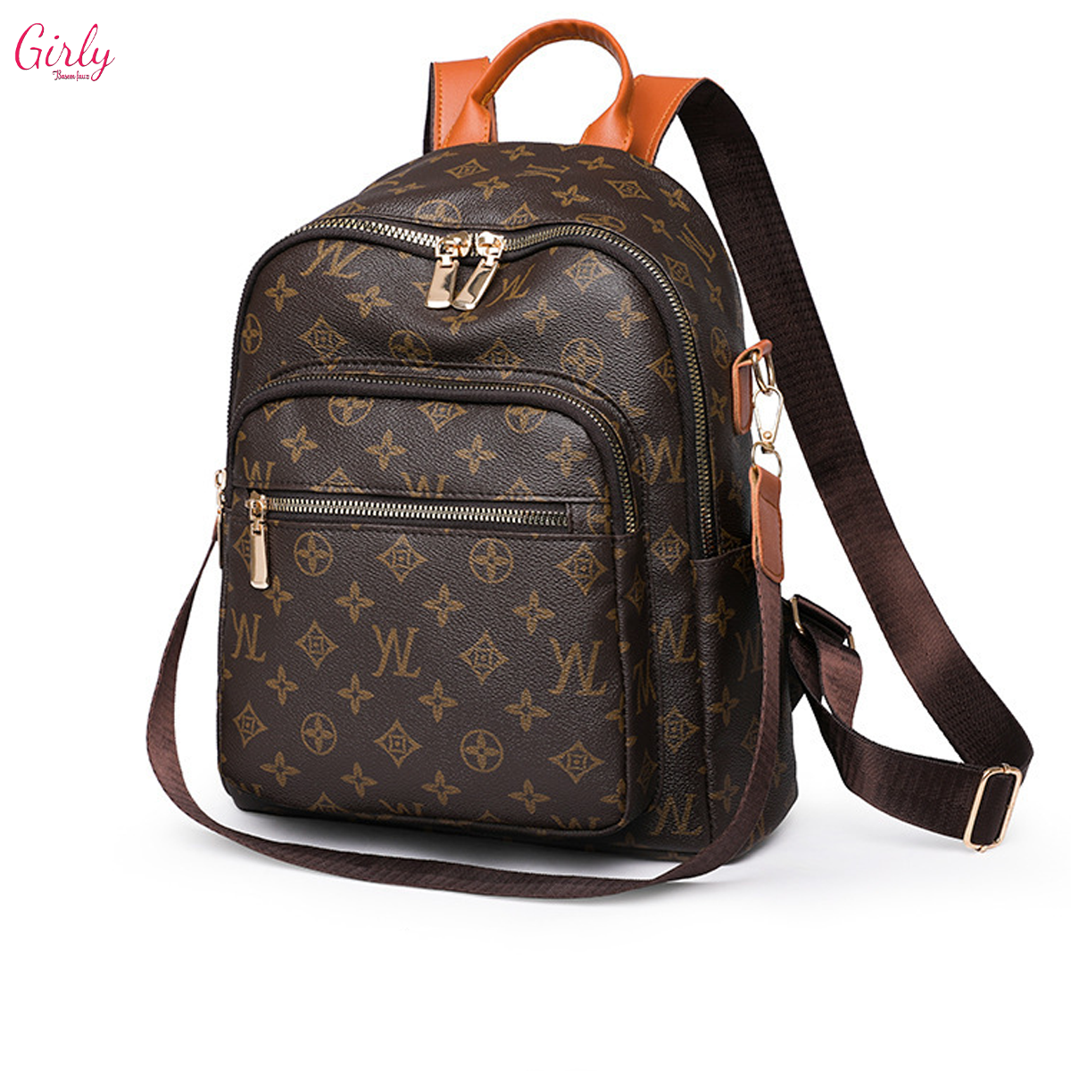 شنطة ظهر جلد بنقشة كلاسيك من Girly