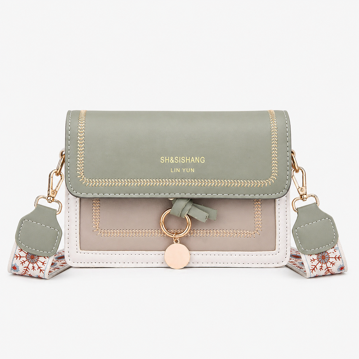 شنطة مستوردة كروس شيك بحزام مميز – Elegant Crossbody Bag with Statement Strap