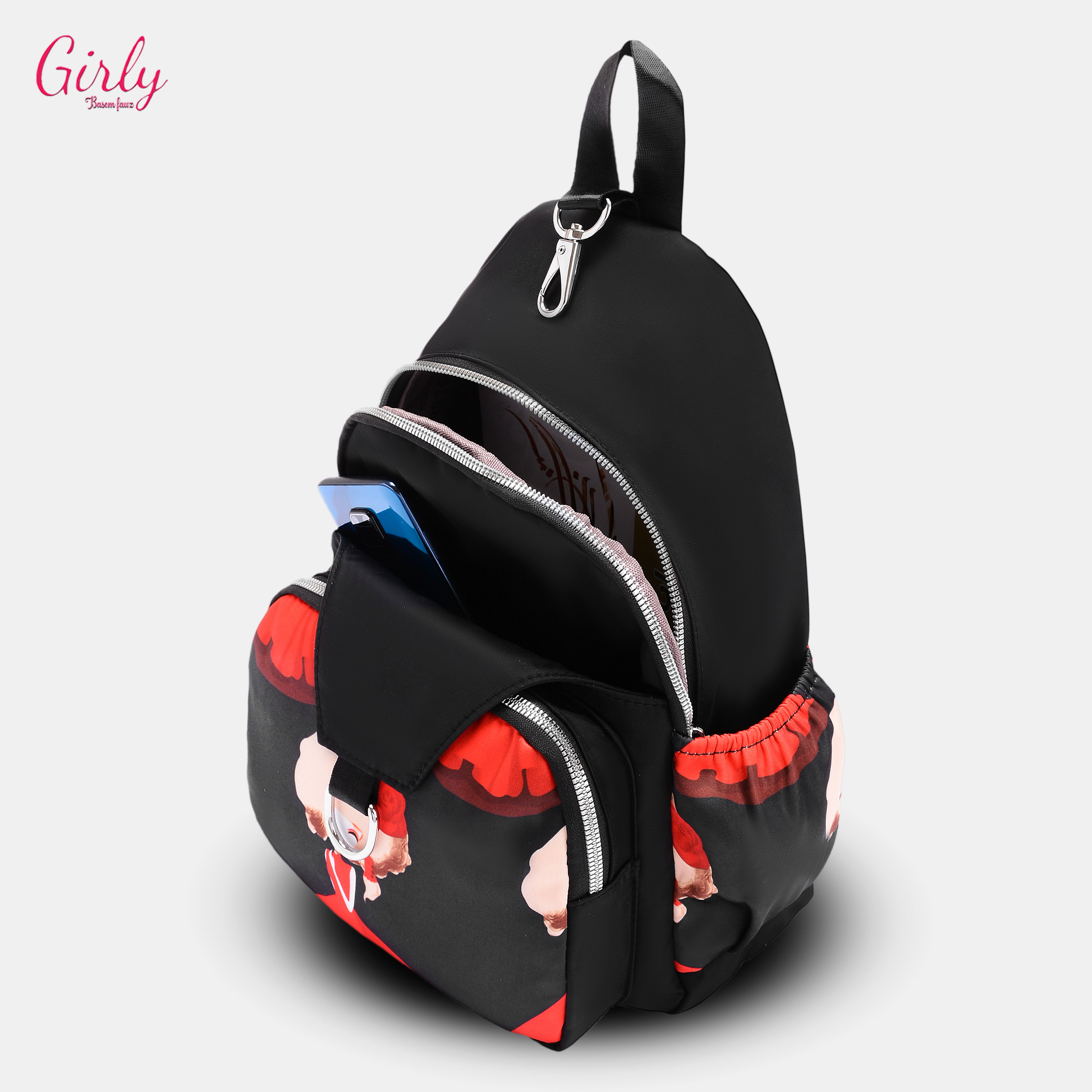 🎒 شنطة ظهر Girly مطبوعة بأشكال عصرية