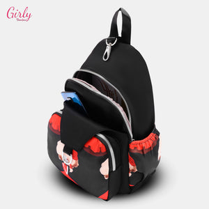 🎒 شنطة ظهر Girly مطبوعة بأشكال عصرية