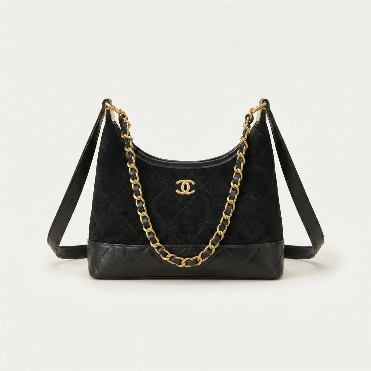 شنطة جلد وشمواه كويلتد | Leather & Suede Quilted Bag