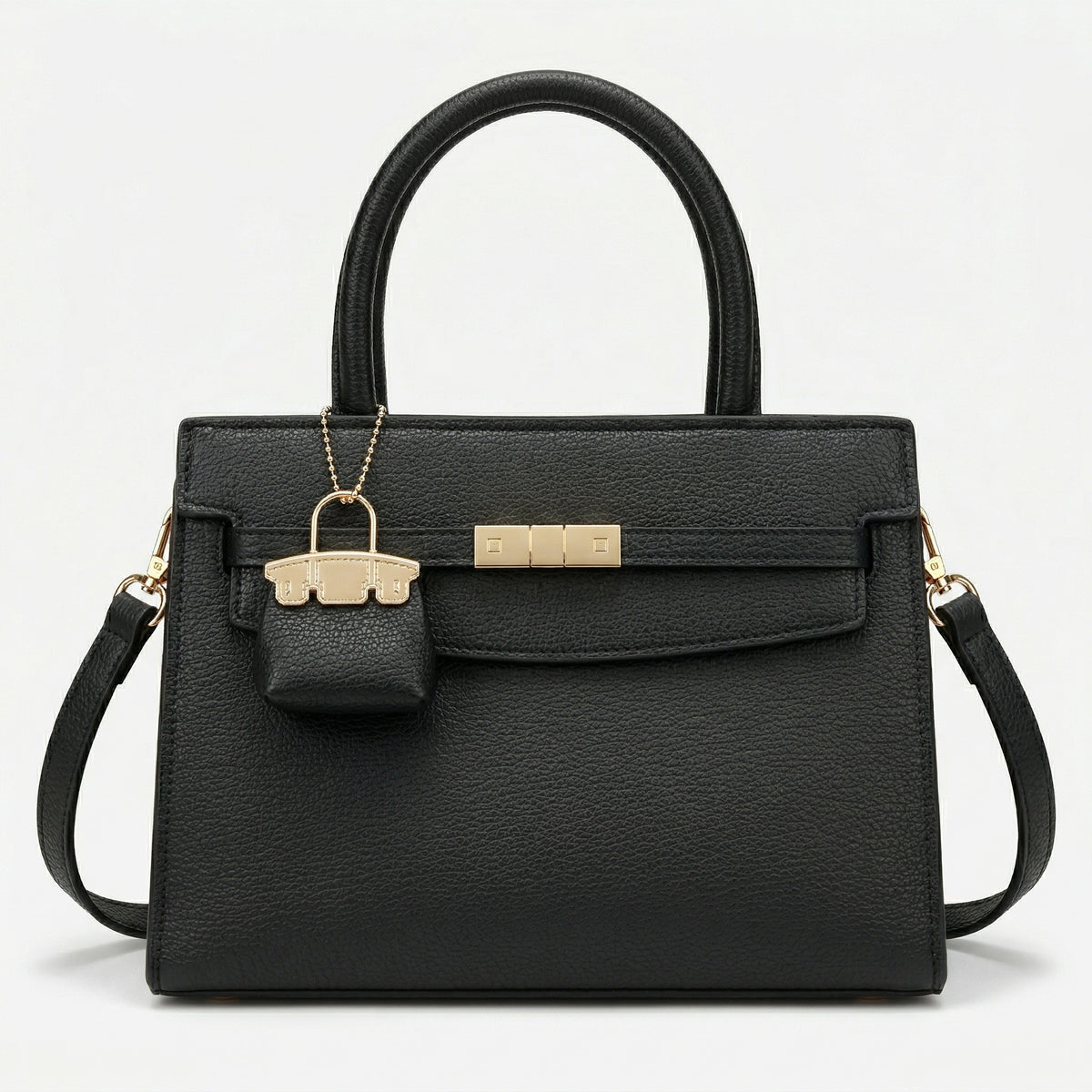 شنطة جلد أنيقة بستايل عصري - Modern Classic Bag | Mini Charm Details ✨