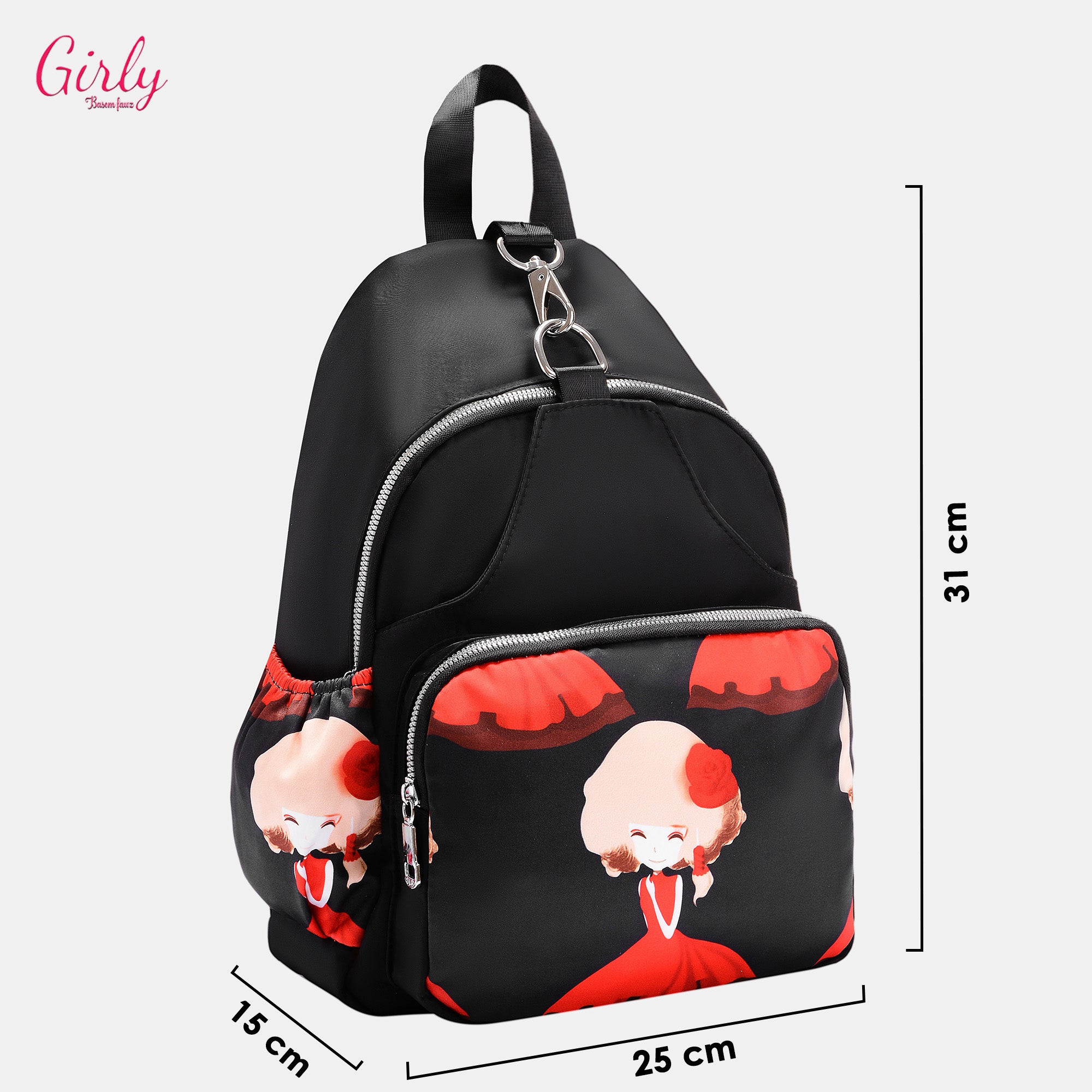 🎒 شنطة ظهر Girly مطبوعة بأشكال عصرية