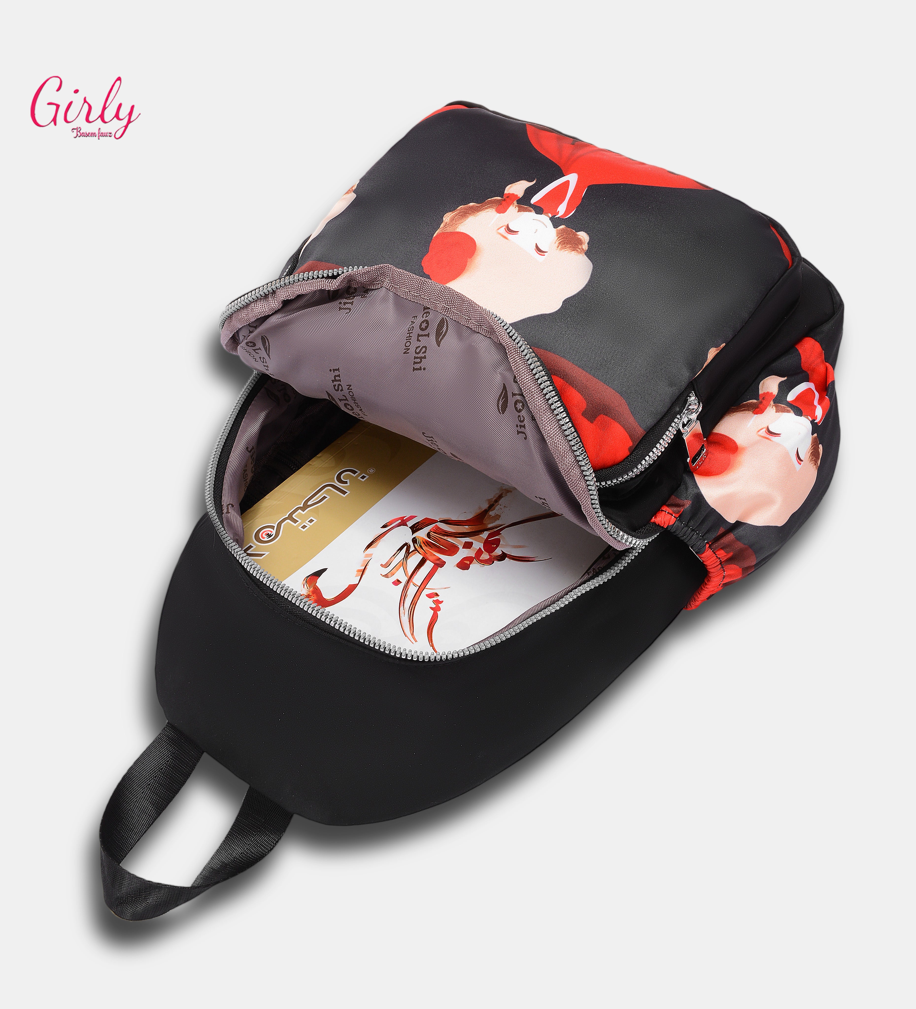 🎒 شنطة ظهر Girly مطبوعة بأشكال عصرية