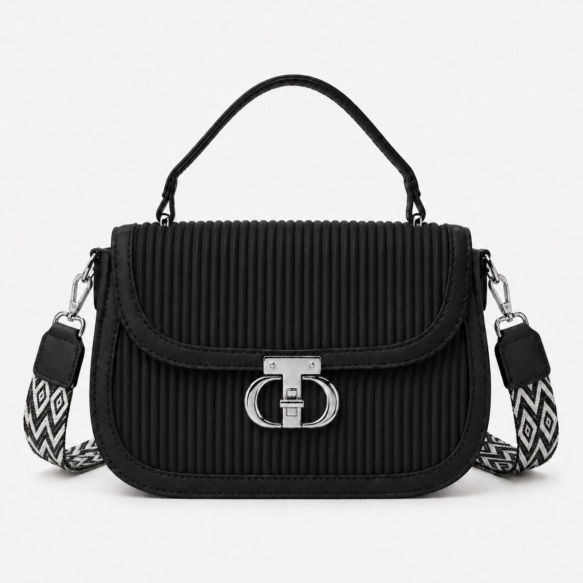 شنطة مستوردة ساتشيل بتصميم مضلع – Ribbed Mini Satchel Bag