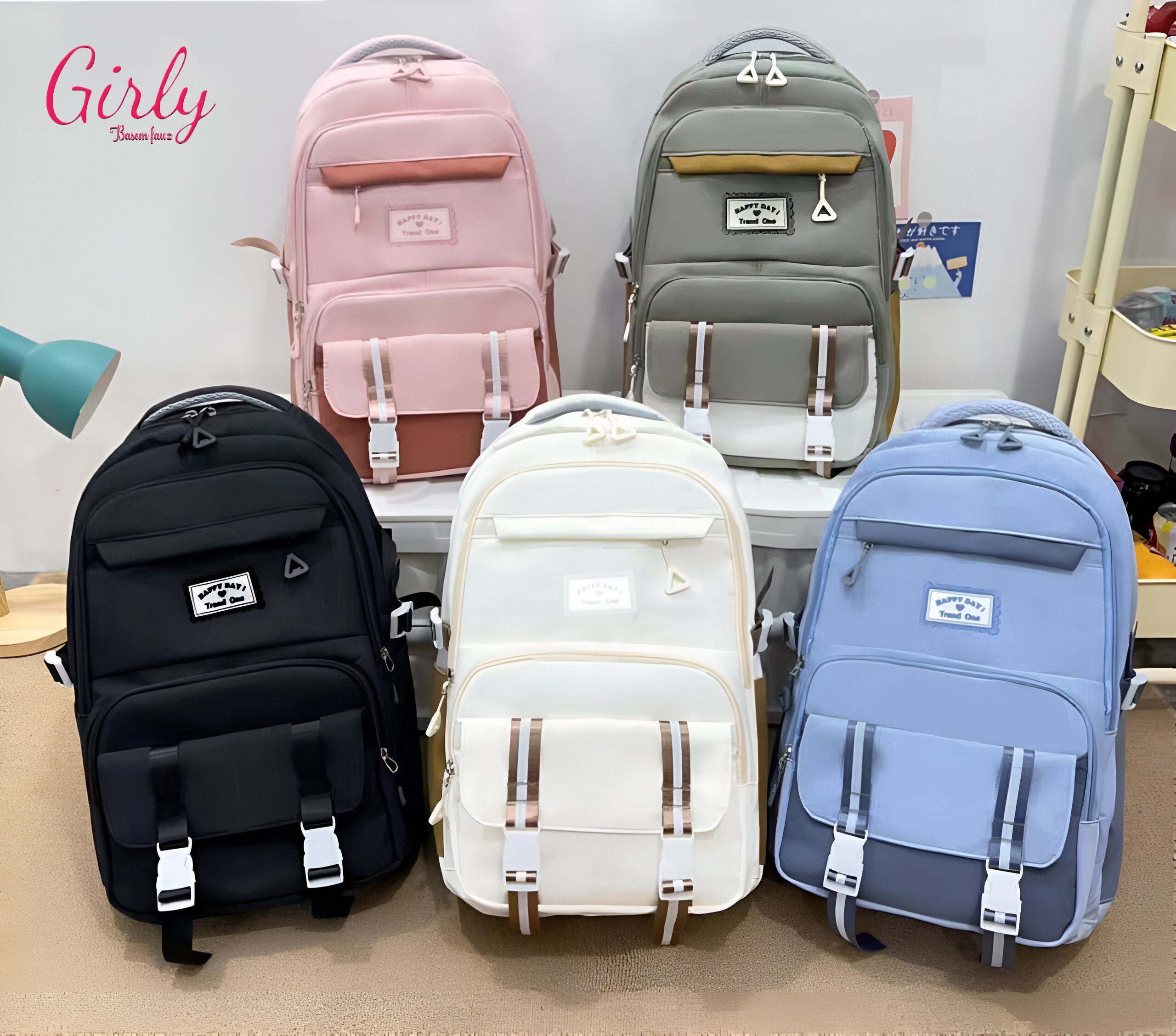 حقيبة ظهر يومية متعددة الجيوب من Girly