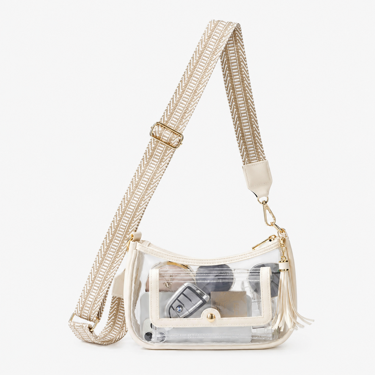 شنطة شفافة مستوردة بتفاصيل Clear Casual Chic