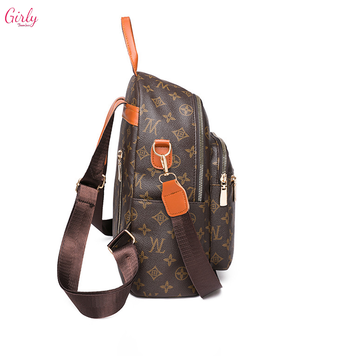شنطة ظهر جلد بنقشة كلاسيك من Girly