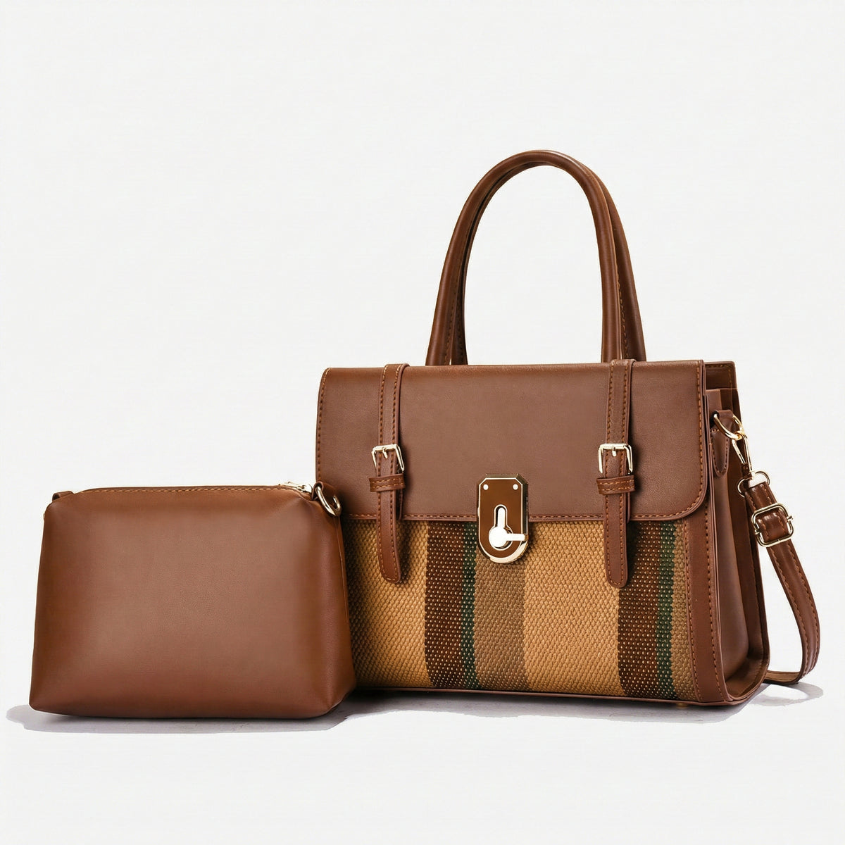 شنطة يد جلد بتصميم فاخر مستوردة – Imported Luxury Woven Leather Handbag