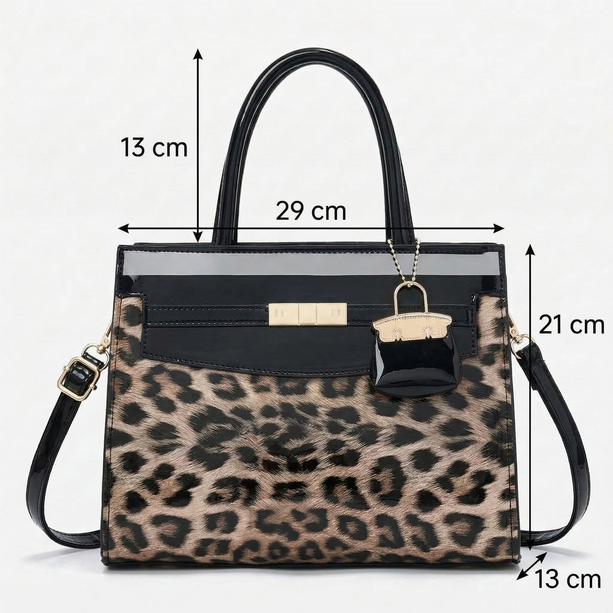 Luxury Leopard Handbag – شنطة جلد لامع لإطلالة راقية وعصرية
