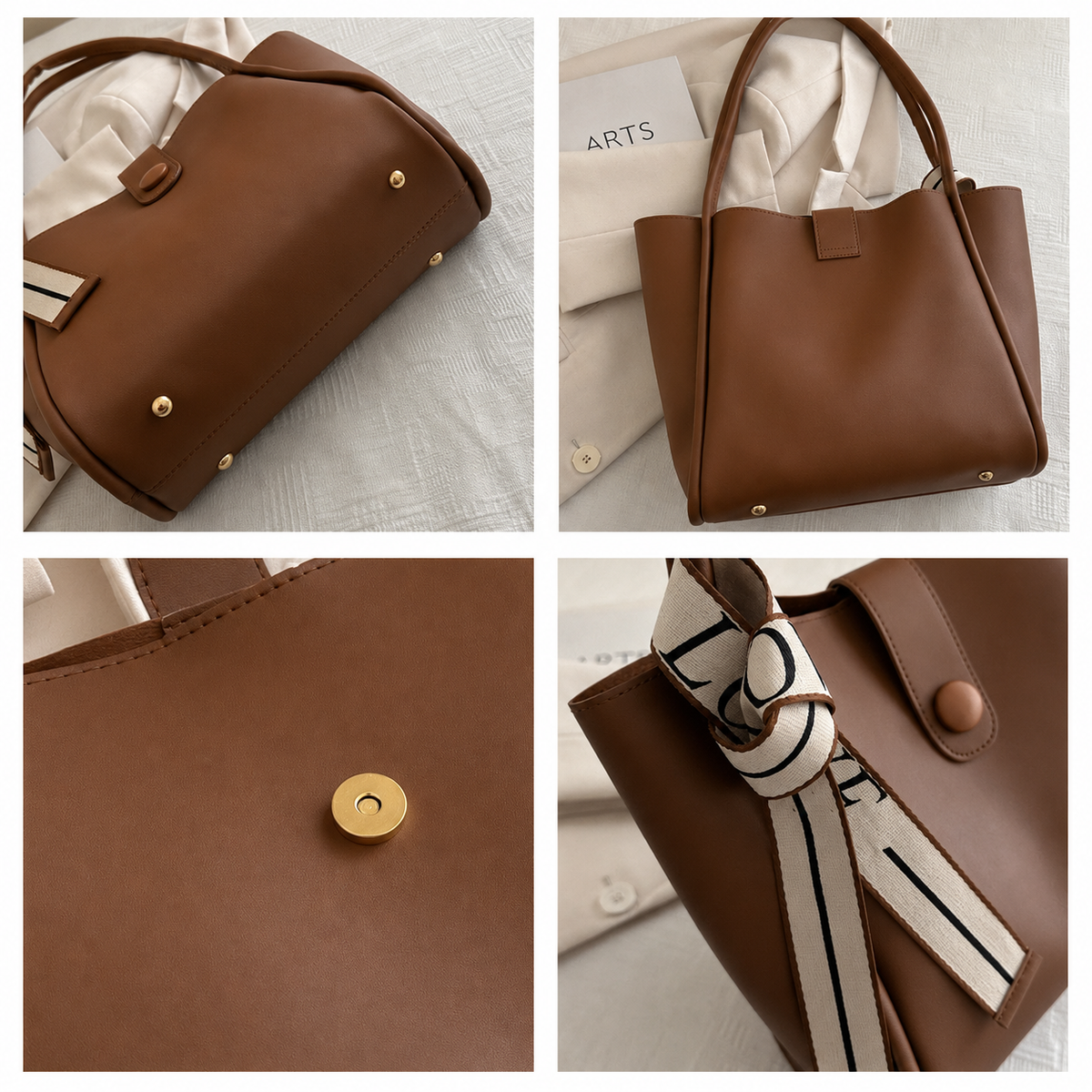 Elegant Tote Bag Set بتفاصيل Minimal تناسب كل الإطلالات