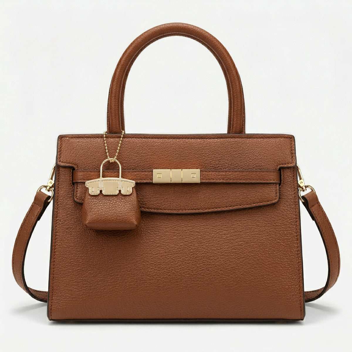شنطة جلد أنيقة بستايل عصري - Modern Classic Bag | Mini Charm Details ✨