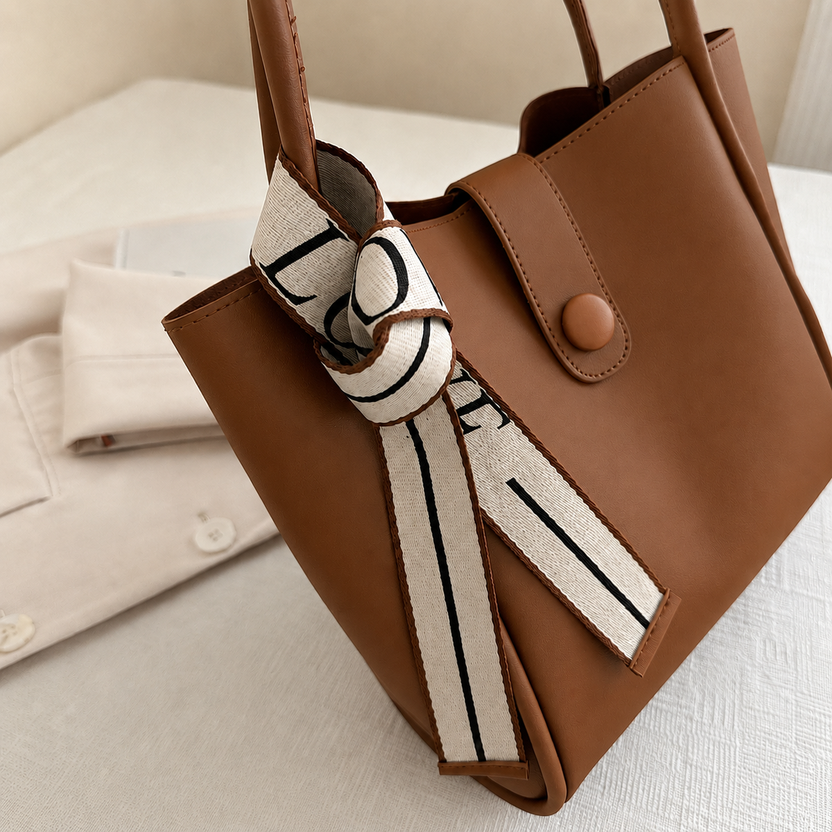 Elegant Tote Bag Set بتفاصيل Minimal تناسب كل الإطلالات