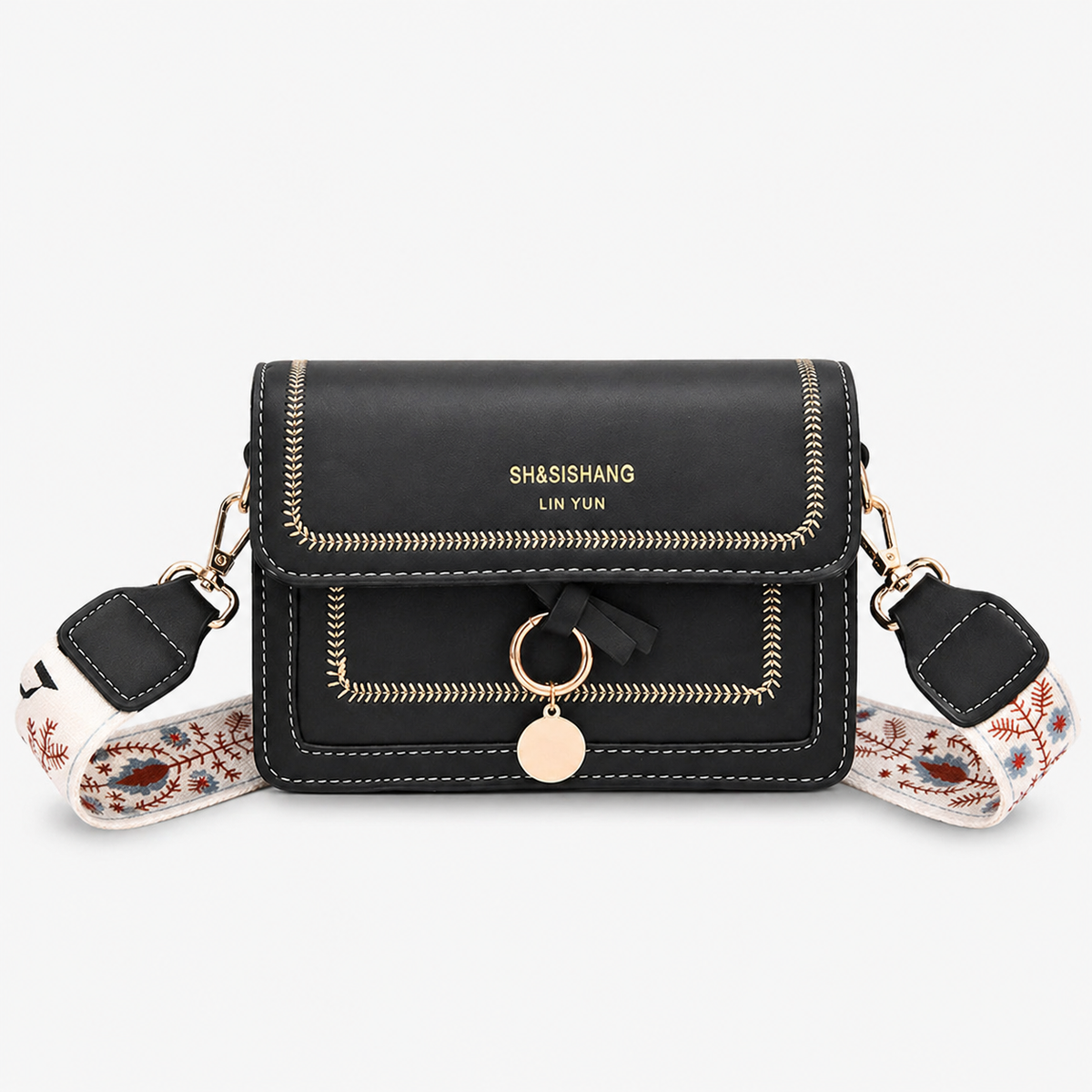 شنطة مستوردة كروس شيك بحزام مميز – Elegant Crossbody Bag with Statement Strap