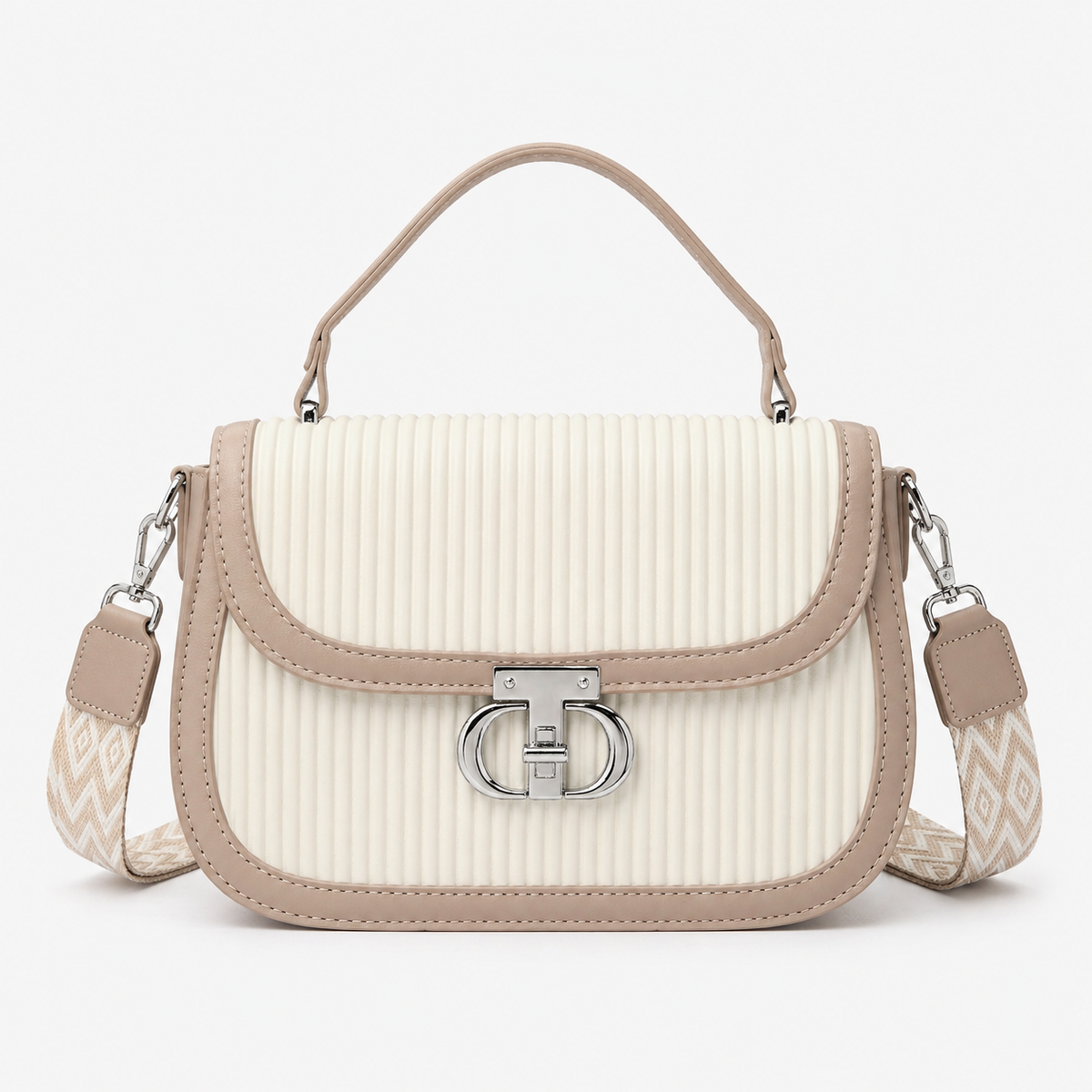 شنطة مستوردة ساتشيل بتصميم مضلع – Ribbed Mini Satchel Bag