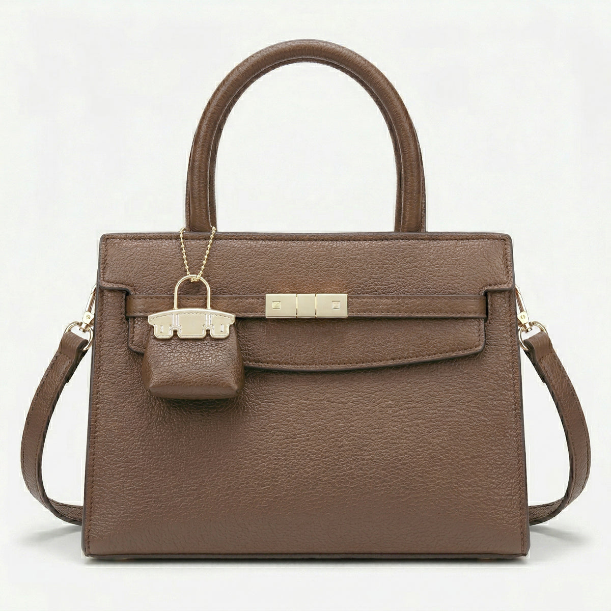 شنطة جلد أنيقة بستايل عصري - Modern Classic Bag | Mini Charm Details ✨