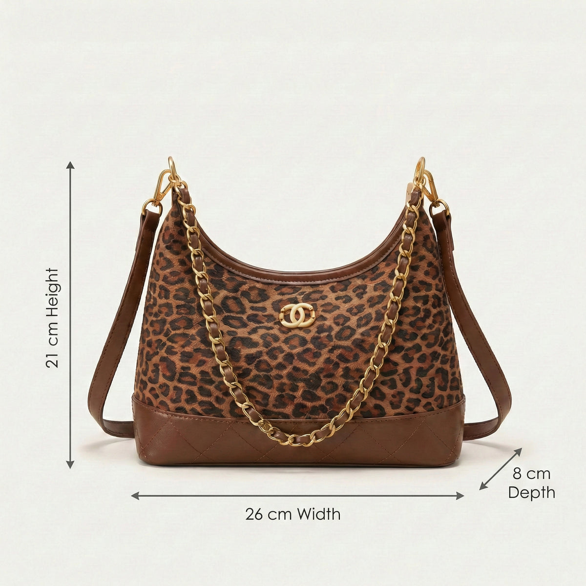 شنطة جلد وشمواه كويلتد | Leather & Suede Quilted Bag