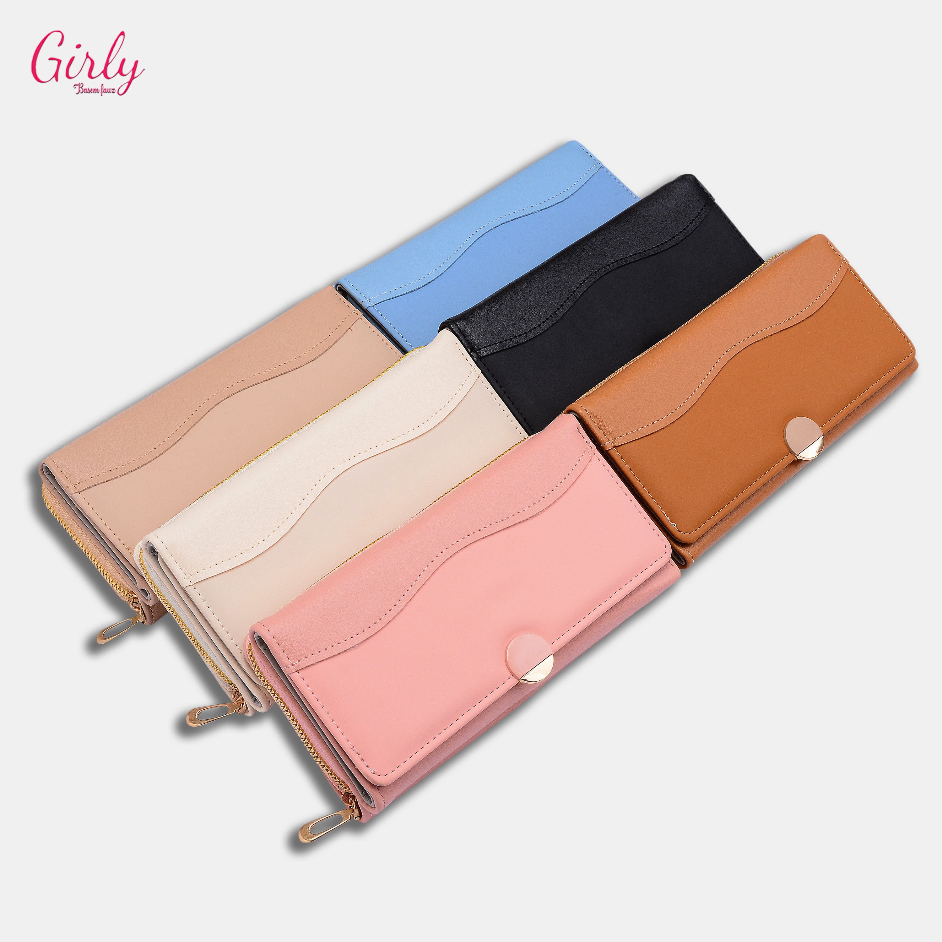 محفظة جلد طويلة بتقسيم داخلي منظم – من Girly