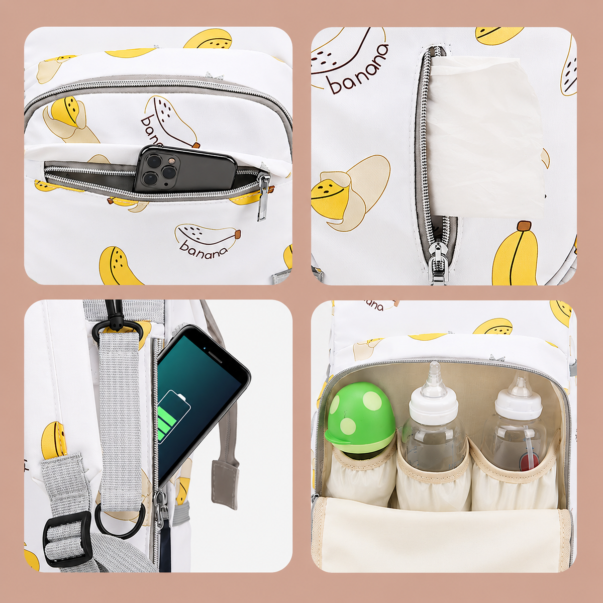 شنطة مامي مستوردة متعددة الجيوب بتصميم عملي عصري | Smart Mommy Backpack