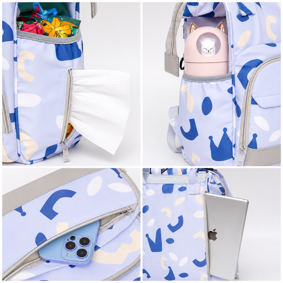 شنطة مامي مستوردة متعددة الجيوب بتصميم عملي عصري | Smart Mommy Backpack