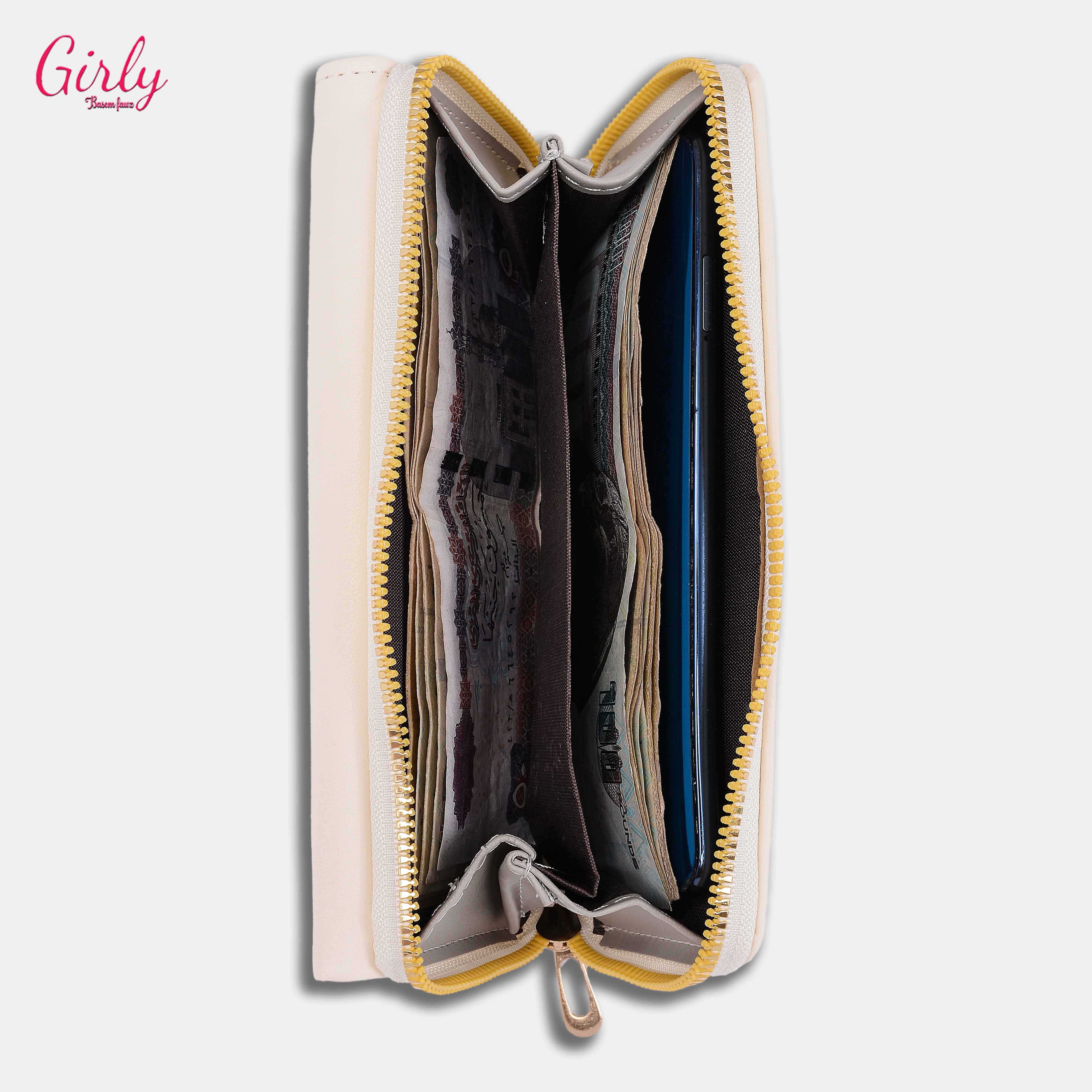 محفظة جلد طويلة بتقسيم داخلي منظم – من Girly